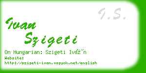 ivan szigeti business card